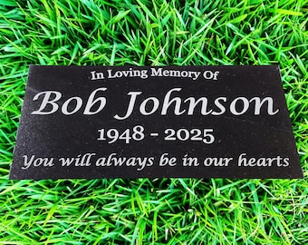 Memorial Stone for Loved Ones - Custom Granite Headstone Plaque - Family Loss Gift t20