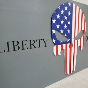 Liberty or Death Punisher United States American Flag Gun Concealment Cabinet Lockable Discreet Hidden AR AK Patriotic Concealed Storage 36 image 9