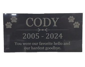 6x12 Pet Memorial Stone, Dog Memorial Stone, Personalized Pet Memorial Gift, Dog Memorial Gift, Headstone, Grave Stone, Grave Marker t2