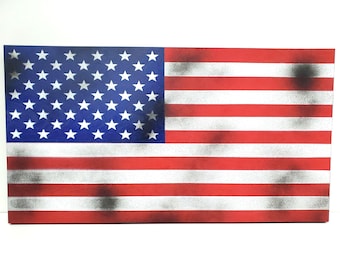 Hidden Gun Storage | American Concealment Flag | Handgun and Pistol Safe | Secret Firearm Compartment | Limited Edition Rustic Distressed