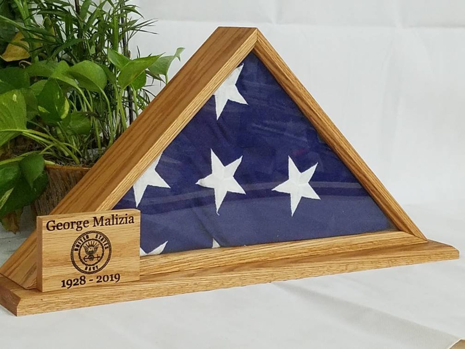 Veteran Military Memorial Burial Salute United States Flag Oak Etsy