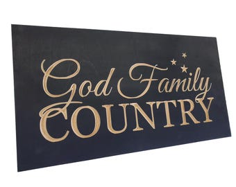 Hidden gun storage cabinet • Handgun wall safe • Firearm concealment furniture • God Family Country