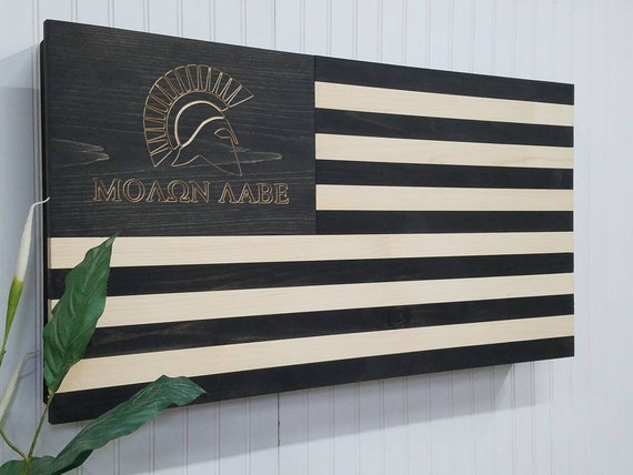 Come Take It Molon Labe Spartan American Flag Gun Concealment Cabinet Discreet Hidden Locking Safety Storage AR AK home defense case 36