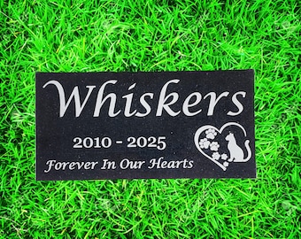 Pet Memorial Headstone - Grave Marker for Cat - Cemetery Gravestone - Custom Granite Garden Plaque Stone - Pet Loss Gift t18