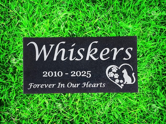 Pet Memorial Headstone - Grave Marker for Cat - Cemetery Gravestone - Custom Granite Garden Plaque Stone - Pet Loss Gift t18