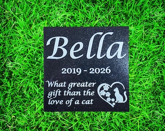 Personalized Cat Memorial Stone Plaque: Pet Loss Gift Garden Grave Marker d11