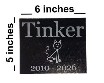 Cat Burial Grave Marker Headstone: Pet Memorial Granite Garden Plaque Tombstone A1