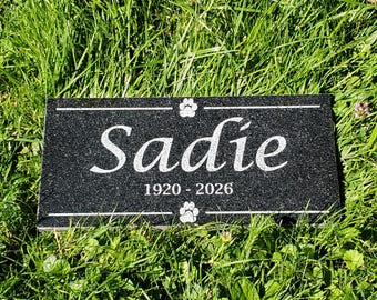 Grave Burial Marker Headstone - Granite Pet Memorial Stone - Custom Garden Plaque Dog Cat t27