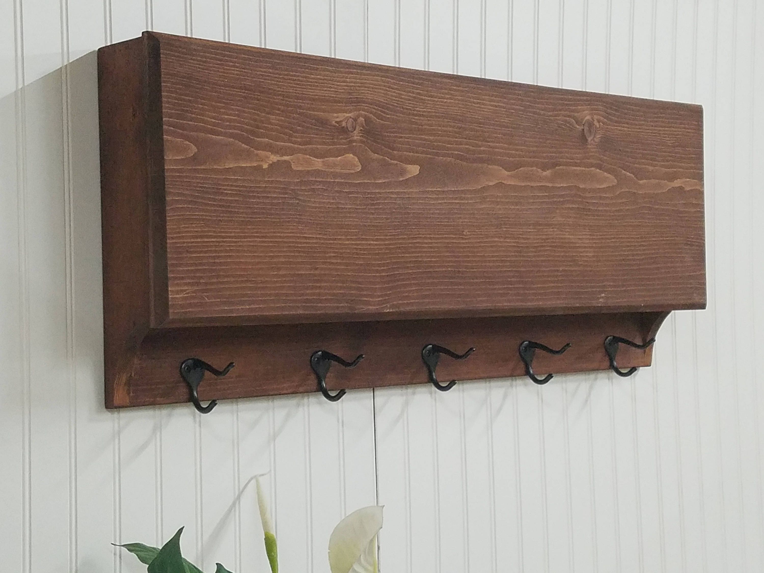 5 Hook Coat Rack with Hidden Gun Concealment Storage , Lockable Home ...