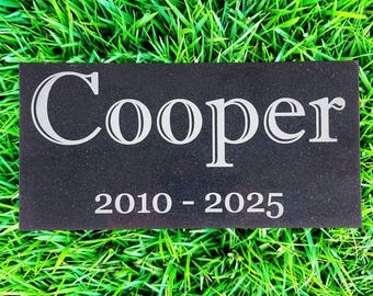 Loved One Engraved Black Granite Memorial Stone: Grave Marker, Personalized Headstone for Pet or Human t17