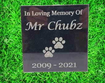 Pet memorial grave stone marker laser engraving for dog cat chicken rabbit polished black granite d1