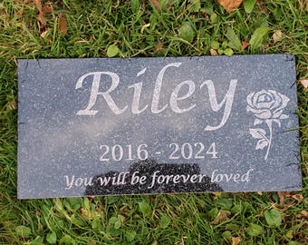 Pet Memorial Granite Stone Engraved Grave Marker Headstone Garden Plaque t6