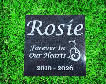 Personalized Cat Memorial Stone Plaque: Pet Loss Gift Garden Grave Marker d10
