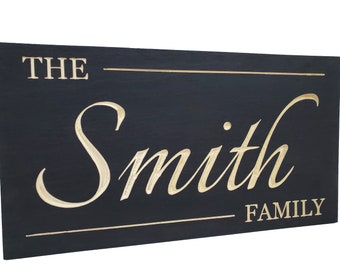 Hidden Handgun Storage Concealment Cabinet with Your Personalized Family Name in Premium True Black Stain 19"