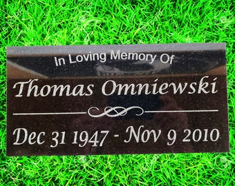Loved One Custom Laser Engraved Granite Headstone: Cemetery Memorial Stone (6x12) t4