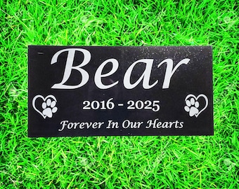 Pet Memorial Headstone - Grave Marker for Beloved Pet - Cemetery Gravestone - Custom Granite Garden Plaque Stone - Pet Loss Gift t19