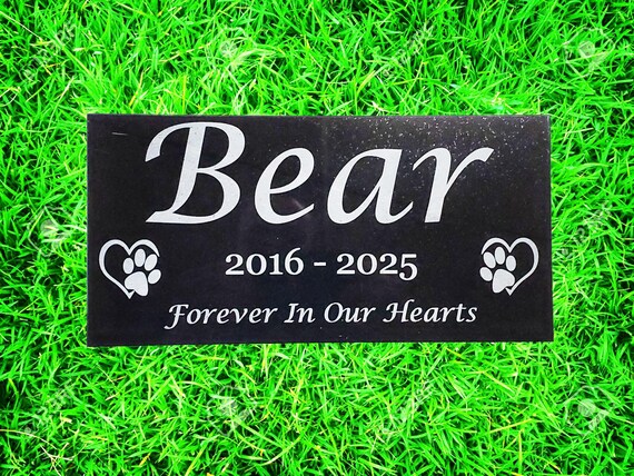 Pet Memorial Headstone - Grave Marker for Beloved Pet - Cemetery Gravestone - Custom Granite Garden Plaque Stone - Pet Loss Gift t19