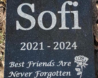 Pet Grave Marker Garden Stone Headstone Cemetary Memorial Granite Garden Plaque d4