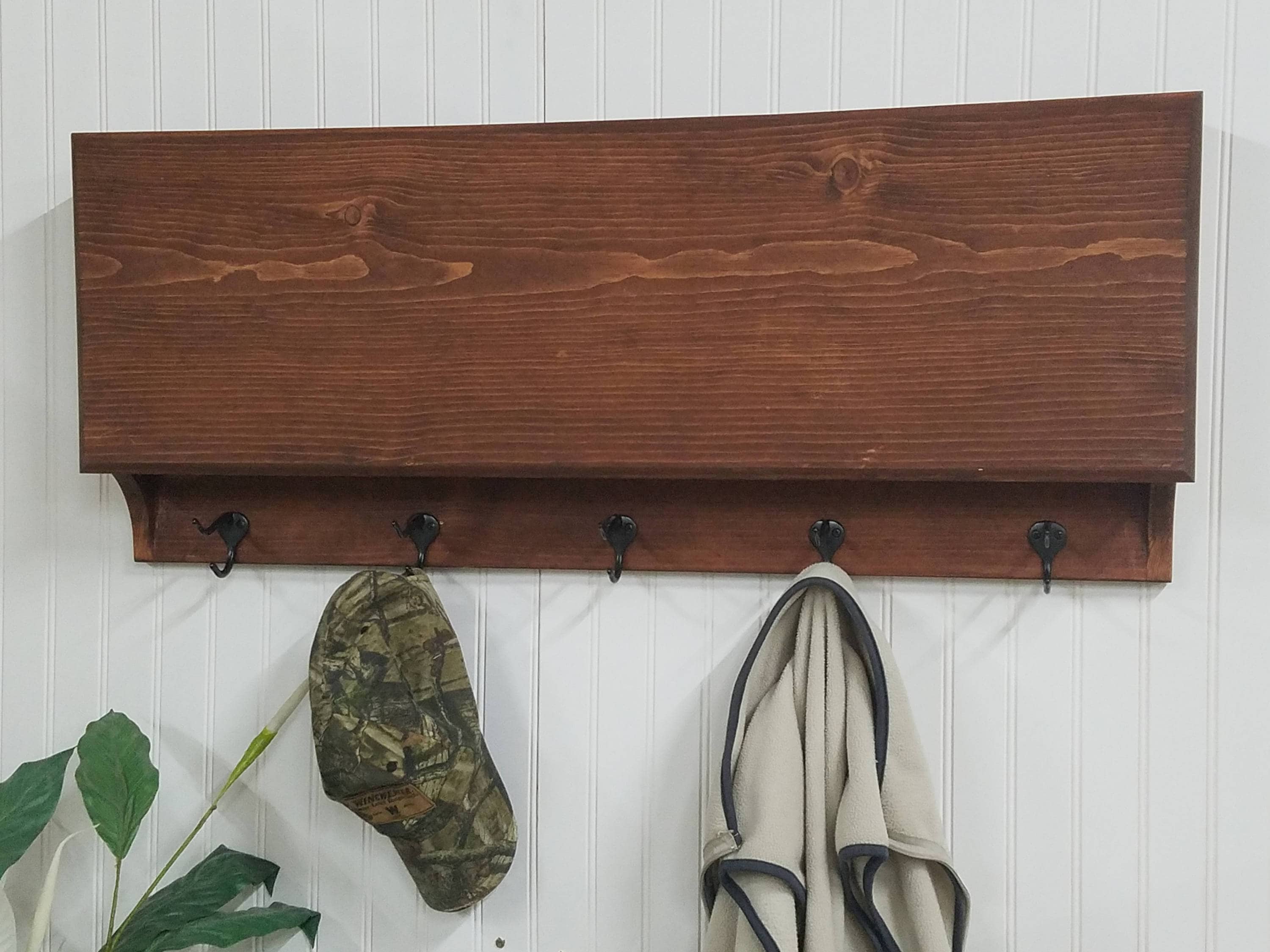 5 Hook Coat Rack with Hidden Gun Concealment Storage , Lockable Home