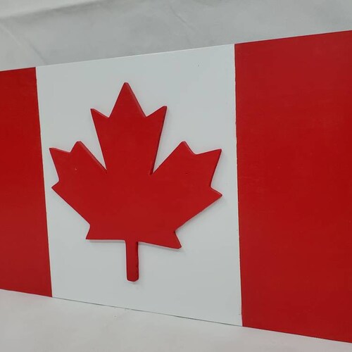 Canadian Flag handgun concealment cabinet hidden pistol furniture concealed gun firearm storage hinged flip shops up door 19 inch
