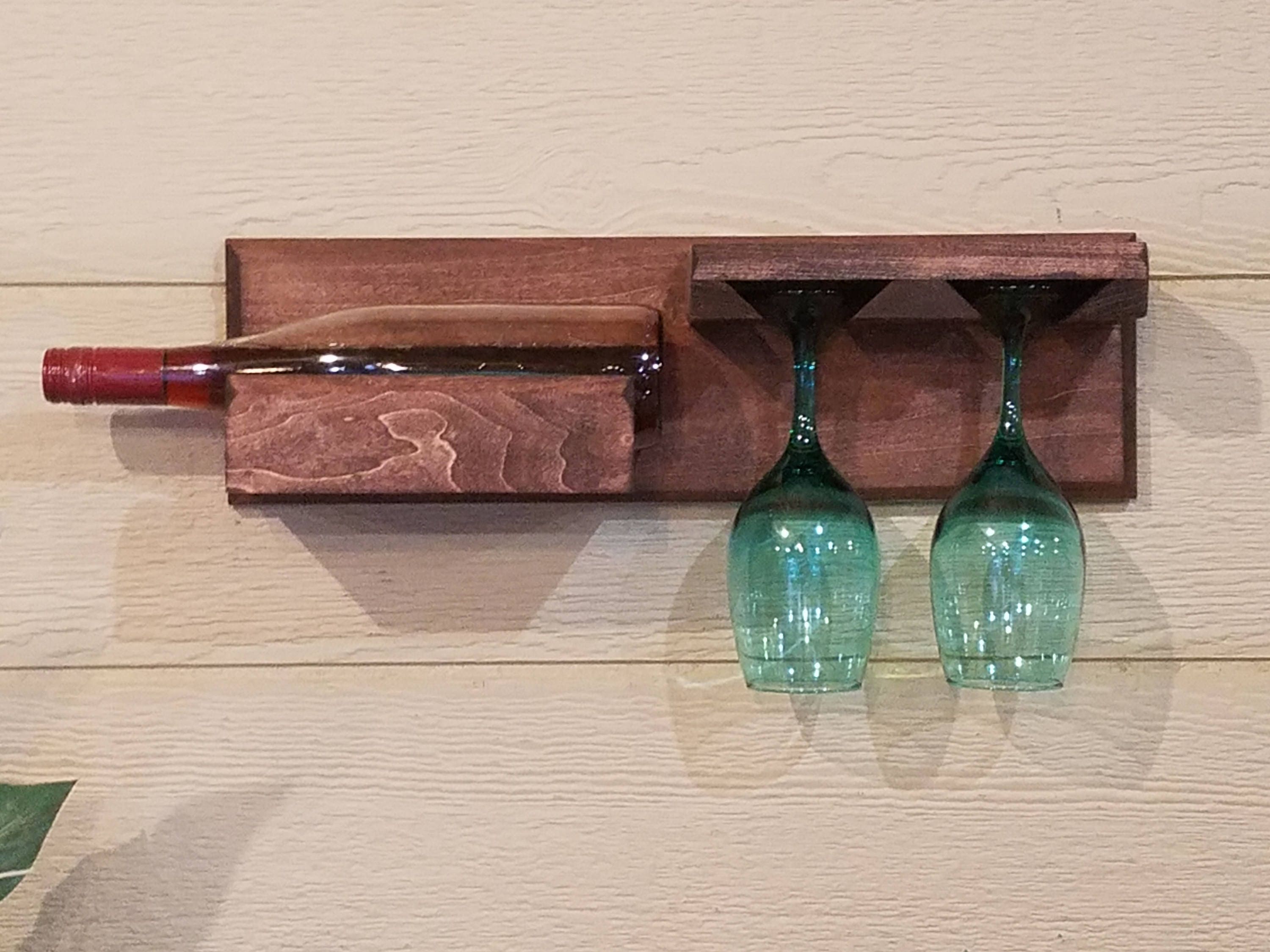 Nice Custom made wall mount wine bottle glass holder storage orginize