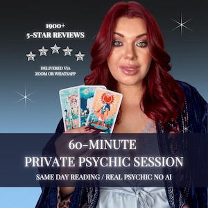Lectura psíquica en vivo por teléfono - 60 minutos • Charla con un psíquico • Lectura de tarot por teléfono • Tarot individual • Llamada por Zoom/WhatsApp con un lector honesto