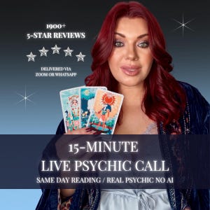 Psychic Live Chat with - 15 Minute • Honest Tarot Reader Zoom/WhatsApp • Phone Audio/Video Psychic Reading • Face to Face Reading Numerology