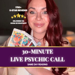 Live Psychic Call Real Human 30 Minute • Psychic Phone Call • Zoom Tarot Session • Phone Reading • Tarot Reader • [Zoom & WhatsApp] Medium