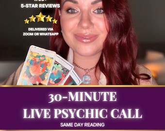 Live Psychic Call Real Human 30 Minute • Psychic Phone Call • Zoom Tarot Session • Phone Reading • Tarot Reader • [Zoom & WhatsApp] Medium