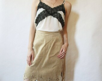 90s Genuine Leather Skirt XS
