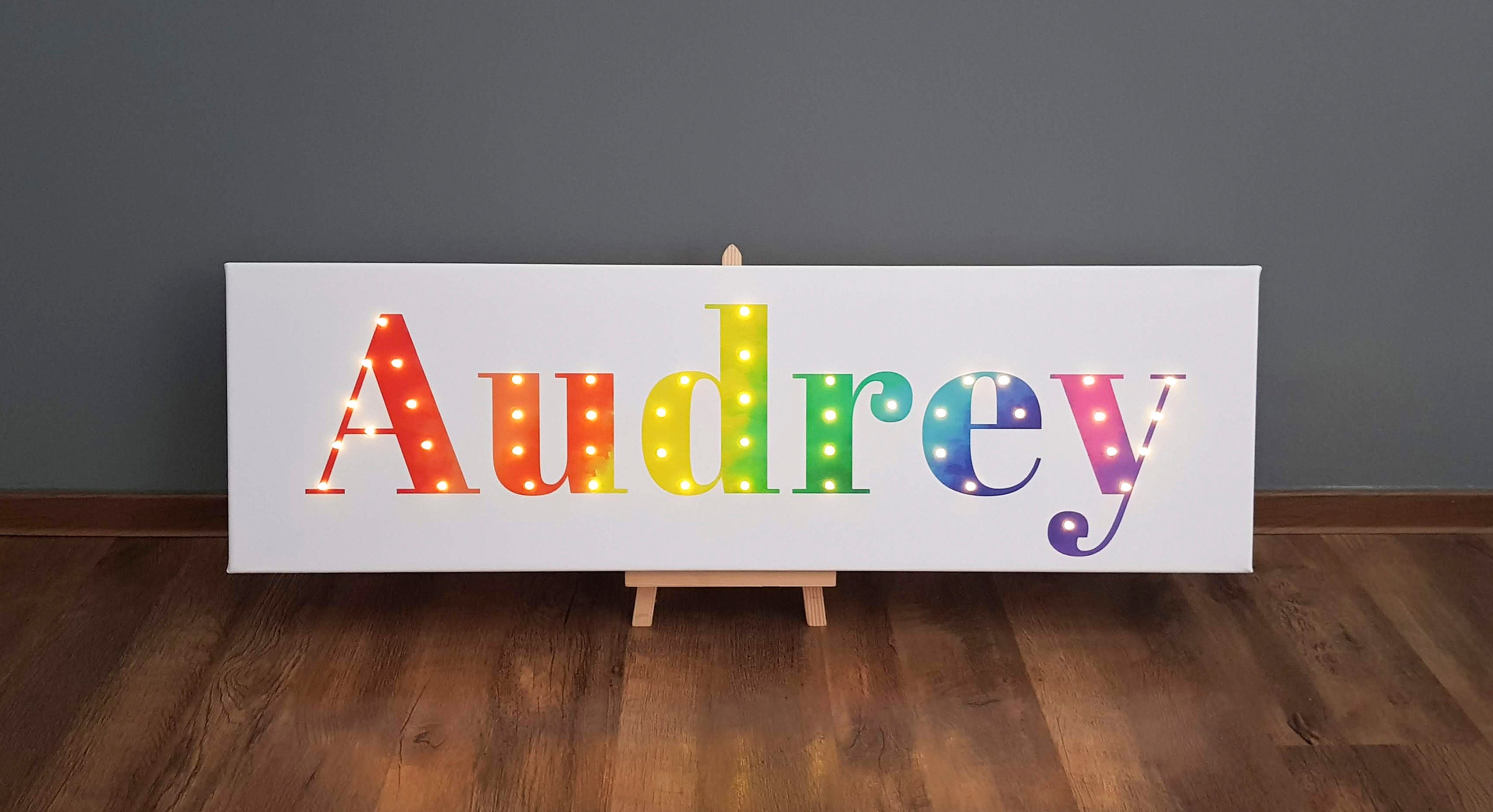 Lighted Name Sign Rainbow Name Bedroom Decor Light up Name Etsy