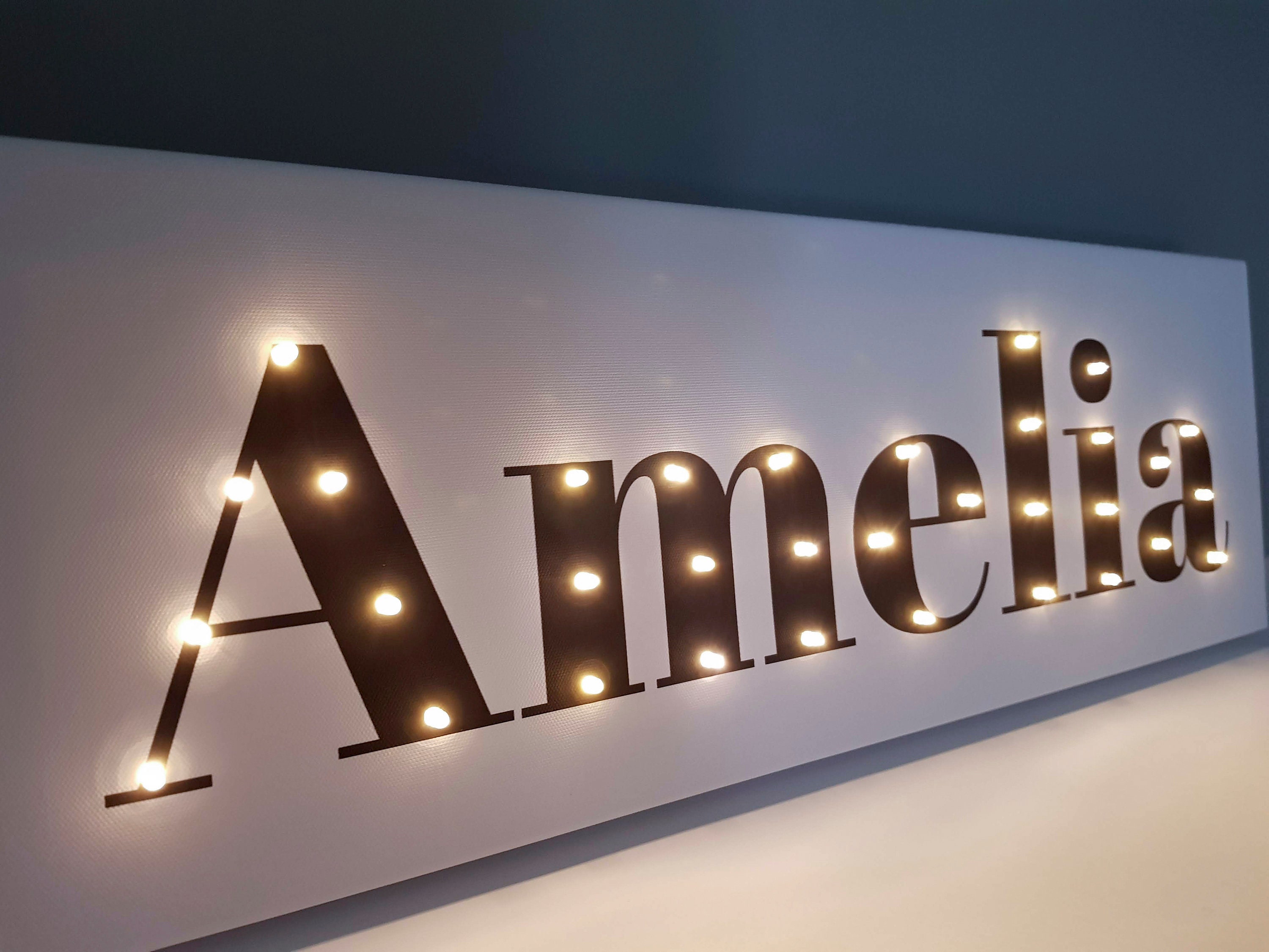 Custom led sign NAME sign Lighted sign Light up name Light Etsy