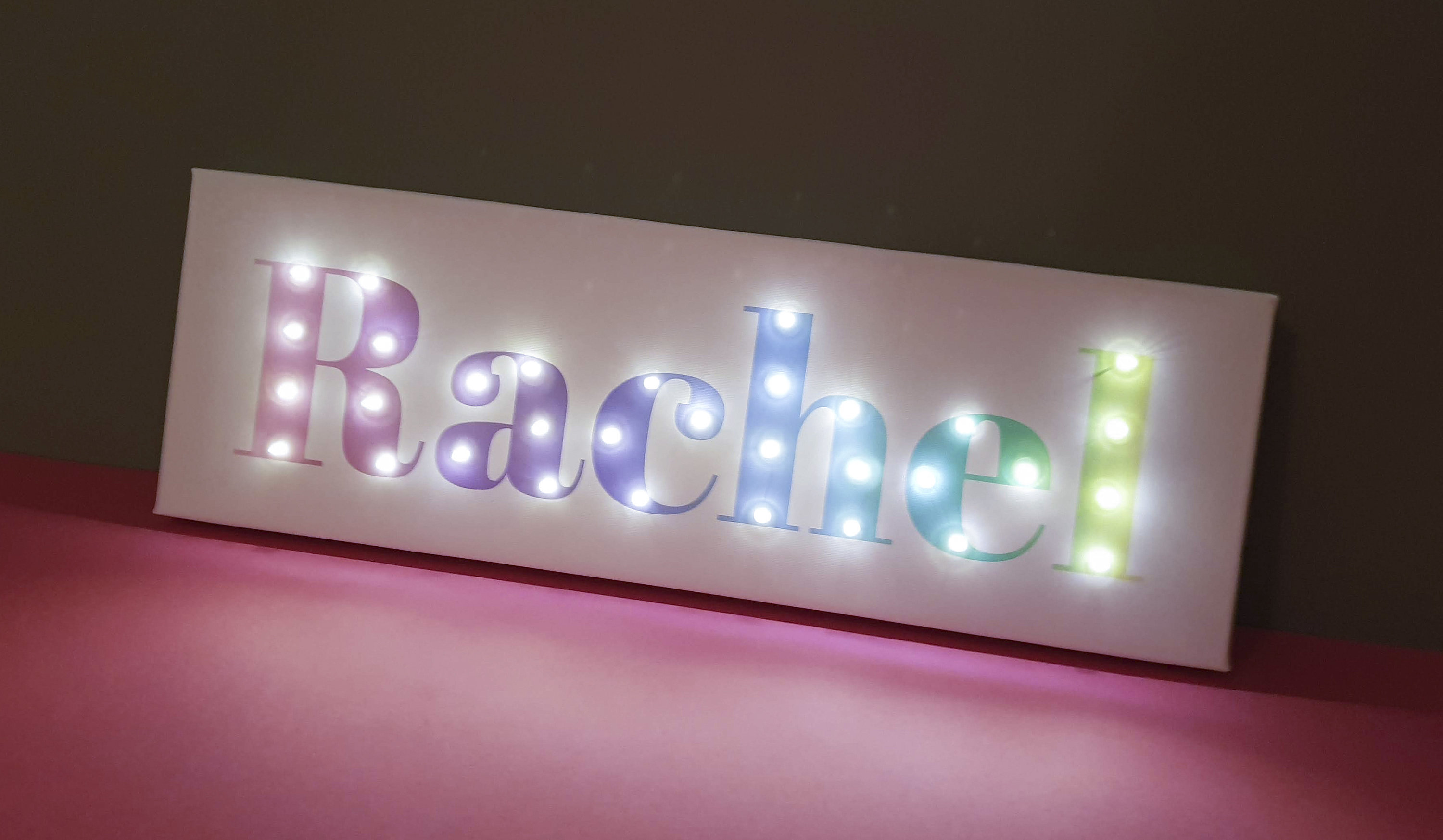 Custom lighted name sign Pastel rainbow lettering Pastel Etsy