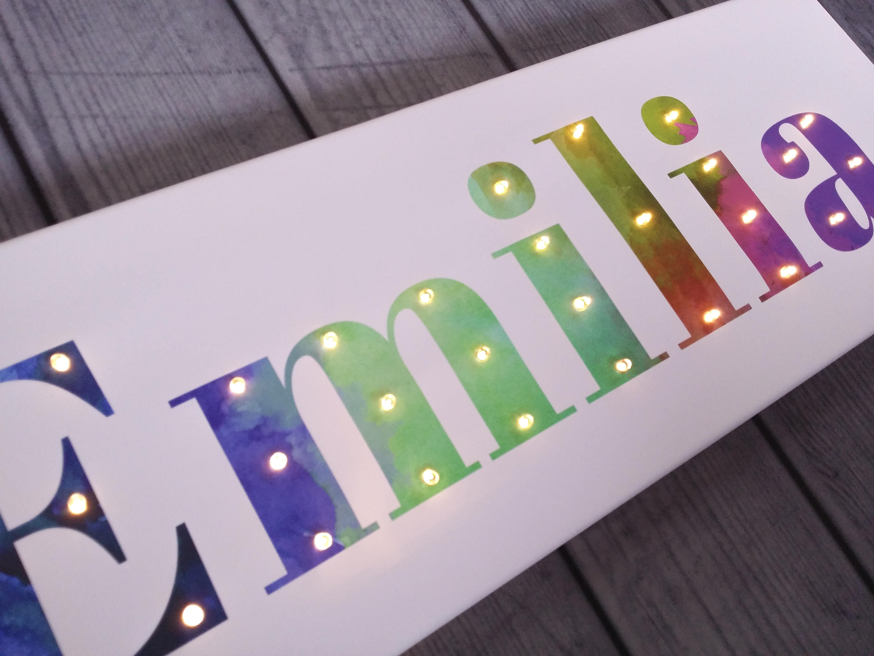 Lighted name sign Rainbow wall art Light up name Light up Etsy