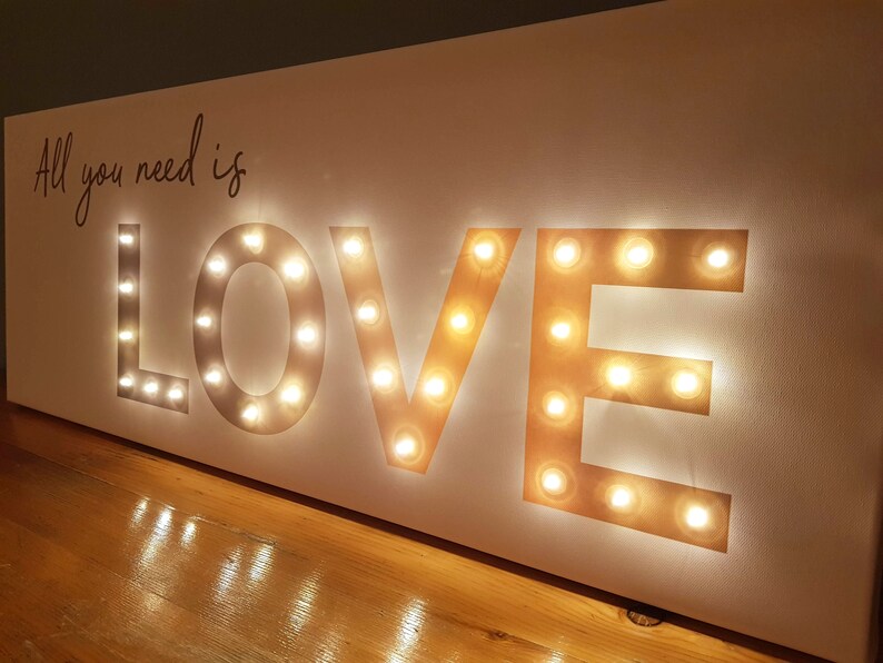 Light up LOVE All you need is love sign Battery operated Etsy