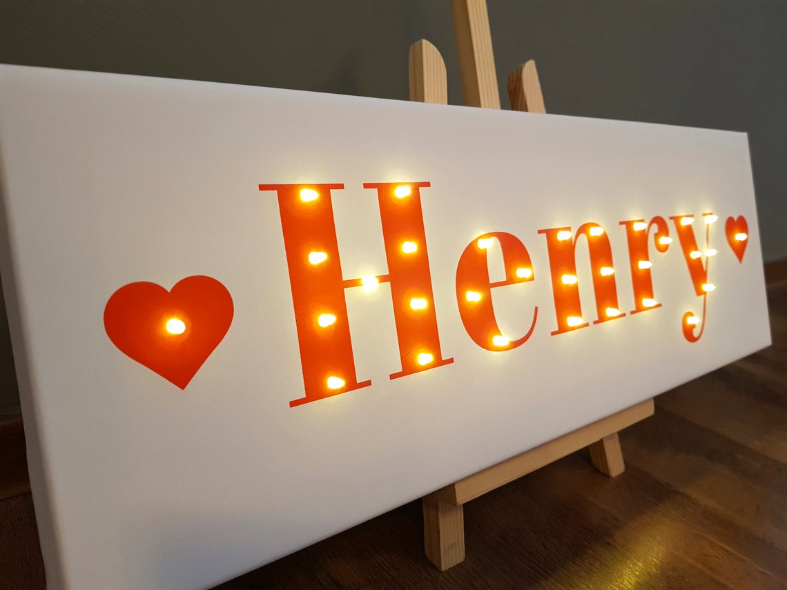 Lighted name sign Childrens bedroom decor Light up letter Etsy