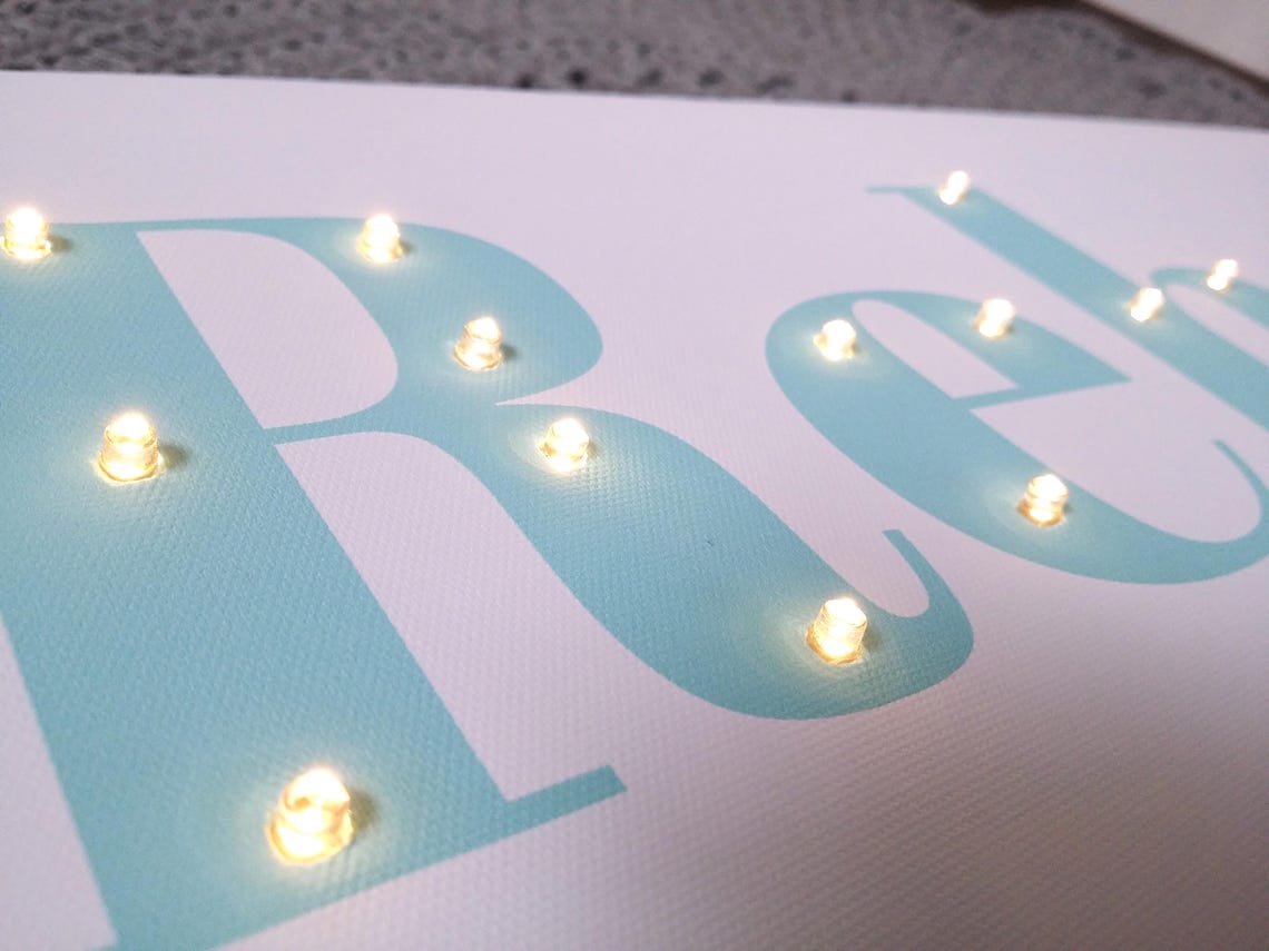 NAME sign Light up letters Name in lights Personalized Etsy
