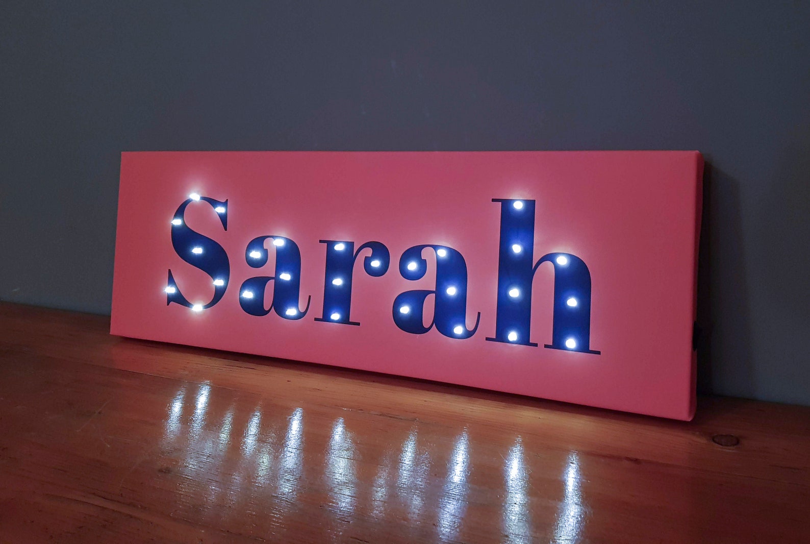 Your name in lights Coral bedroom decor Light up letters Etsy