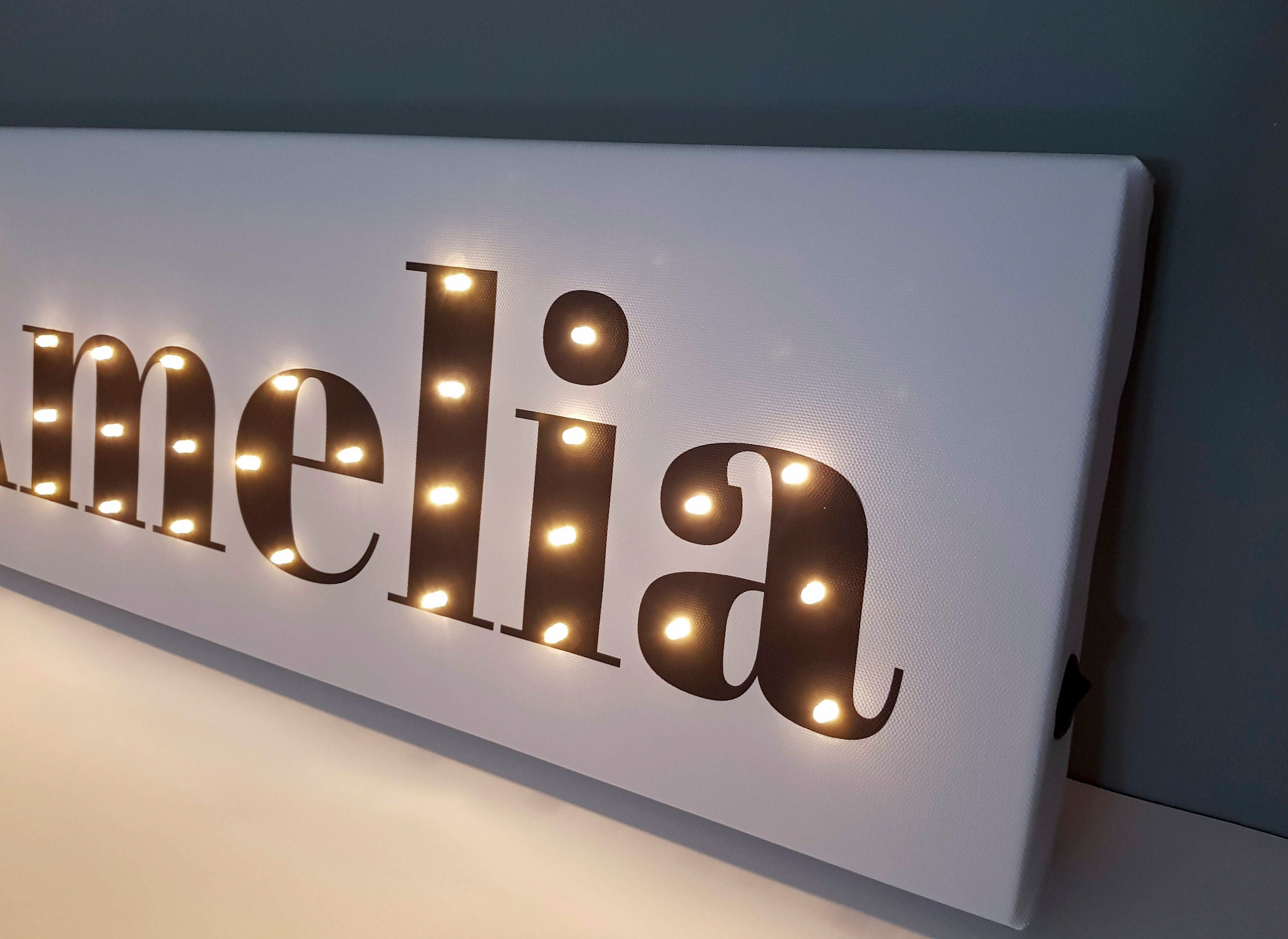 Custom led sign NAME sign Lighted sign Light up name Light Etsy