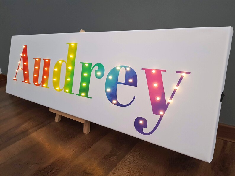 Lighted Name Sign Rainbow Name Bedroom Decor Light up Name Etsy