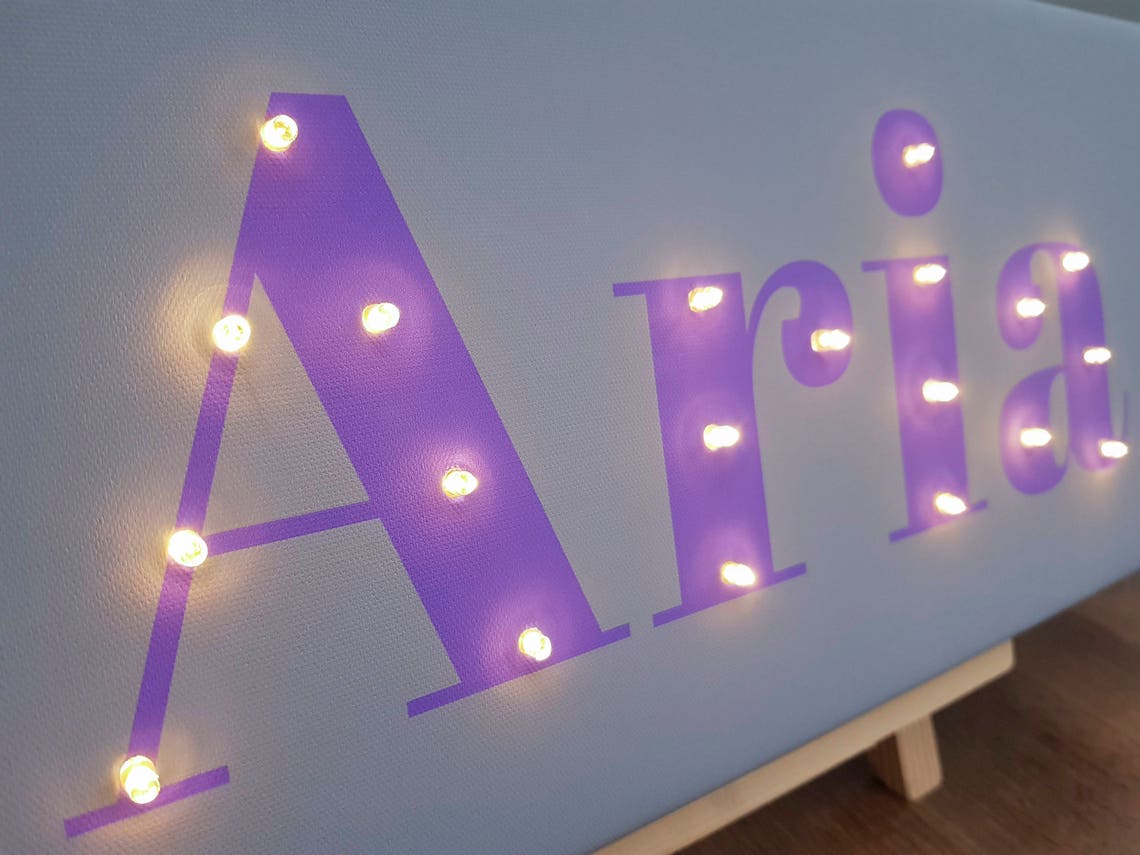 Personalized name light Custom name sign Light up name Etsy