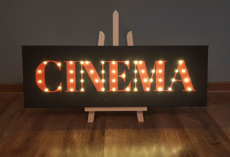 Cinema sign Cinema decor Marquee letters Light up sign Etsy