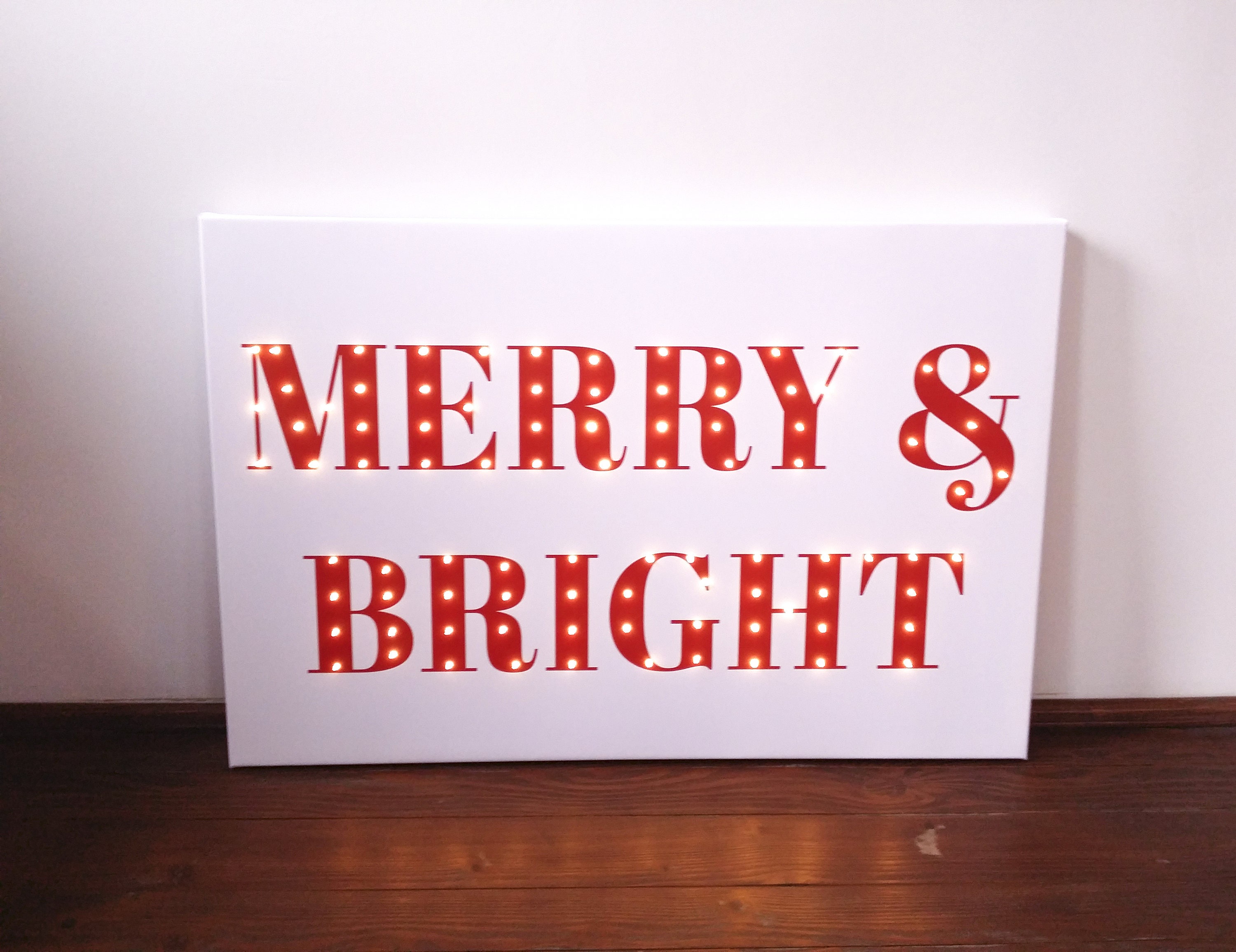 Merry Bright sign Light up christmas decor Light up letters Etsy