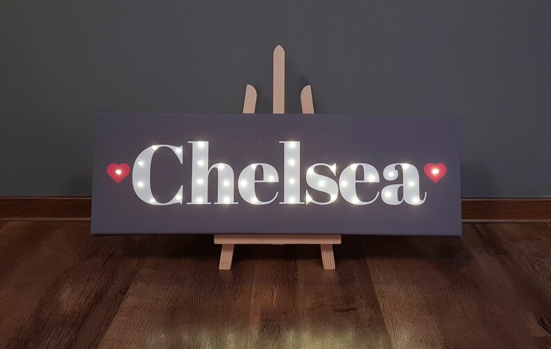 Custom lighted sign Name sign nursery Light up letters Etsy