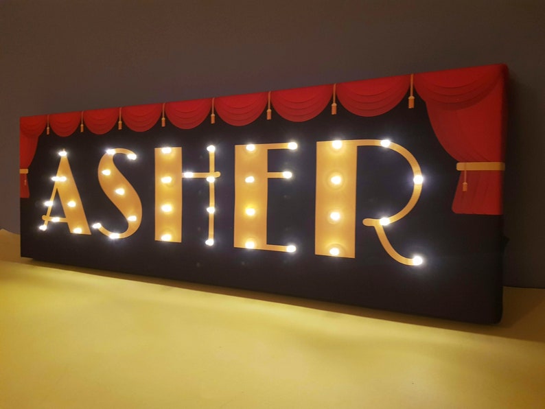Broadway Theater Decor Personalized Sign Light Up