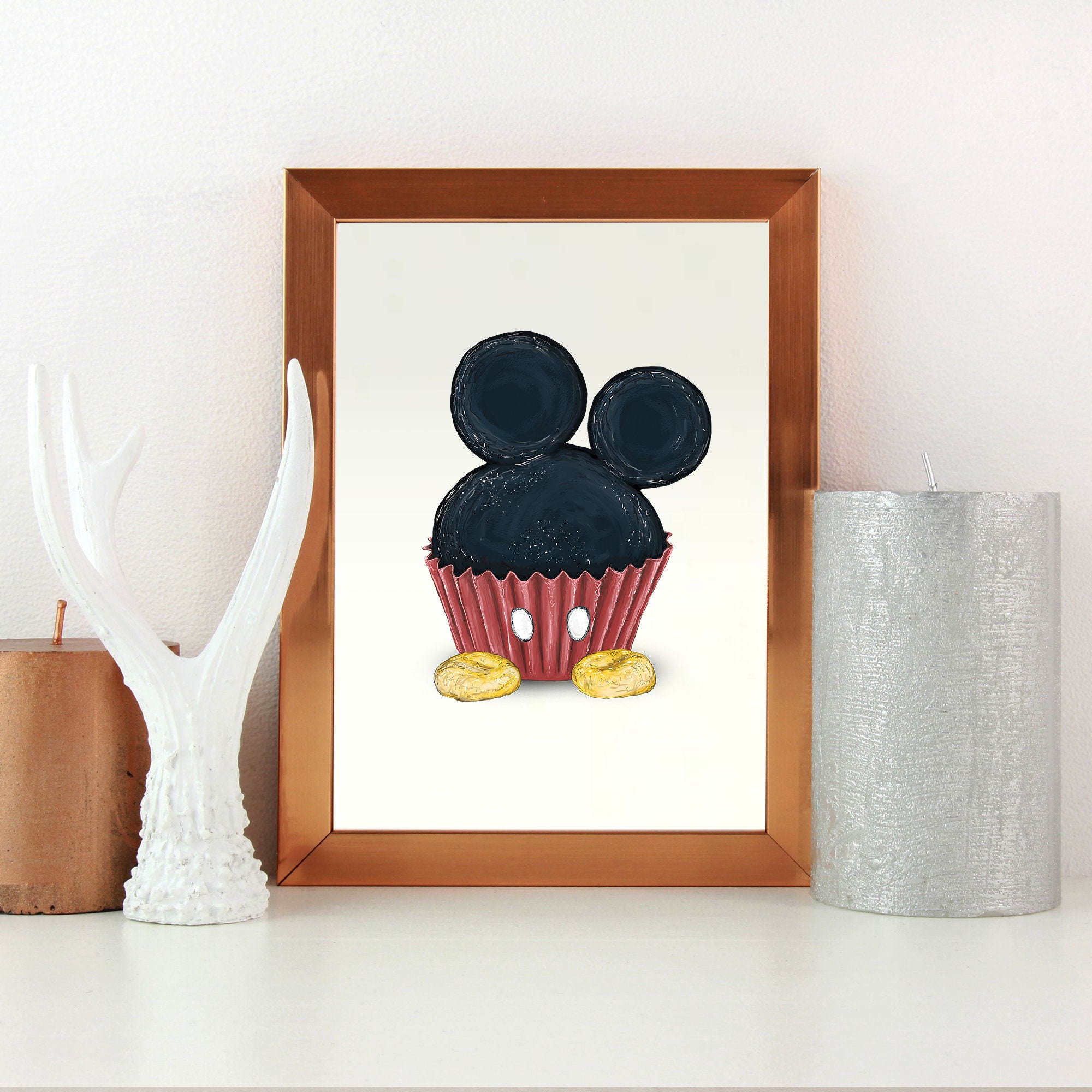 Mickey Mouse Cupcake Digital Download Print Artwork Illustration Home ...