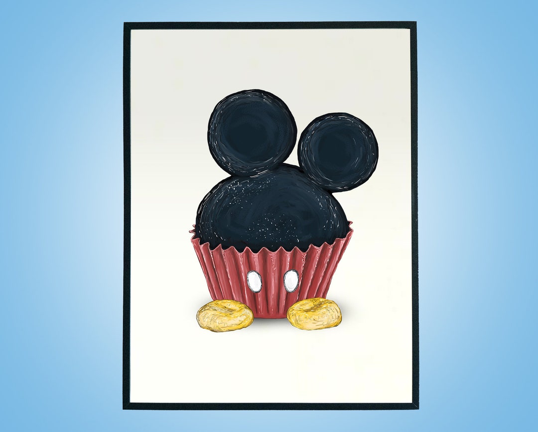 Mickey Mouse Cupcake Digital Download Print Artwork Illustration Home ...