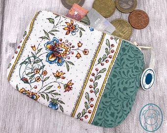 floral coin wallet, small wallet, mini exchange, retro wallet
