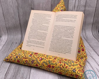 Coussin de lecture à motif floral, coussin tablette fleuri, serre-livres fleuri, idée cadeau, produit de Provence