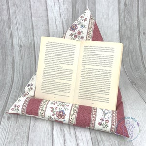 floral reading cushion, tablet holder with floral pattern, in 4 different colors, practical gift idea, product of Provence image 3